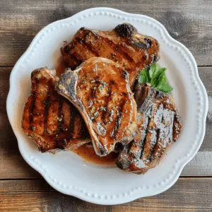 Get ready to elevate your dinner with these Juicy Grilled Pork Chops drizzled in a Spicy Peach Glaze! Perfectly seasoned and grilled, these chops combine sweet and spicy flavors for a mouthwatering experience. Ideal for summer barbecues or weeknight meals. Save this recipe for a deliciously unique twist on your favorite pork dish!