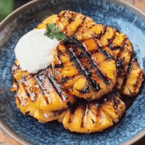 Transform your summer gatherings with this mouthwatering grilled pineapple topped with a delicious brown sugar rum glaze! This easy recipe combines the juicy sweetness of ripe pineapple with a hint of rich rum and caramelized brown sugar for a tropical twist. Perfect as a dessert or a unique side dish for your BBQ. Save this pin for your next cookout and impress your friends and family!